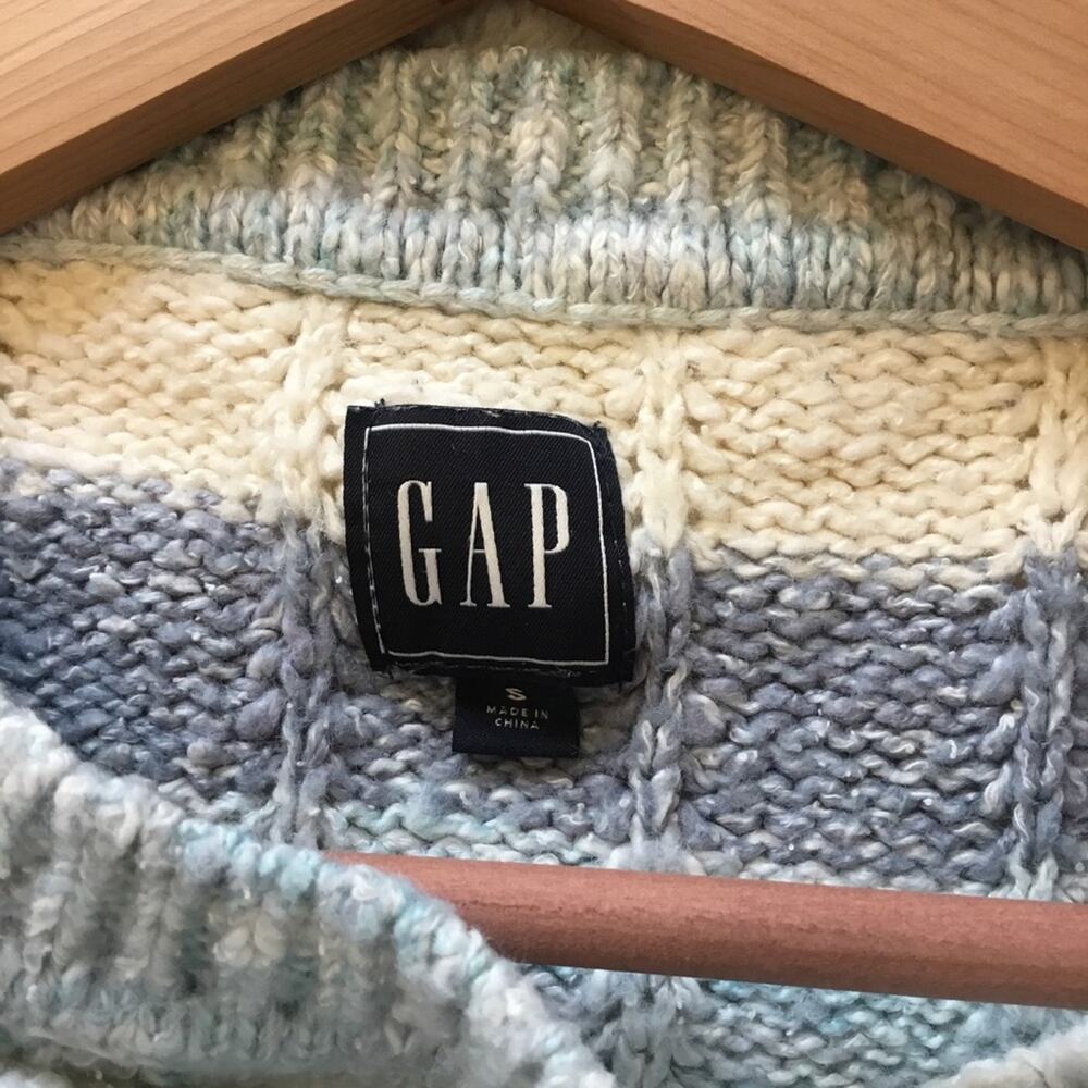 GAP Blue and White Striped Knit Sweater Top - Picture 15 of 15